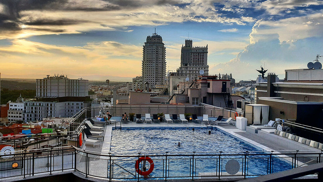 terrazas con vistas de Madrid - Hotel Emperador